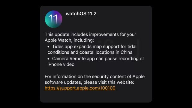 苹果 watchOS 11.2 RC 发布：扩展潮汐 App 地图支持