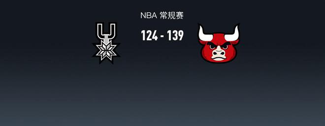 NBA战报：公牛139-124马刺，武切维奇39+8+4