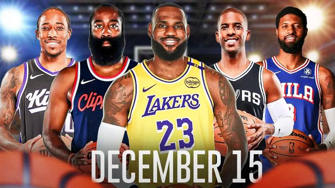 12月15日可交易的10NBA巨星：詹姆斯领衔，哈登乔治西亚卡姆在列