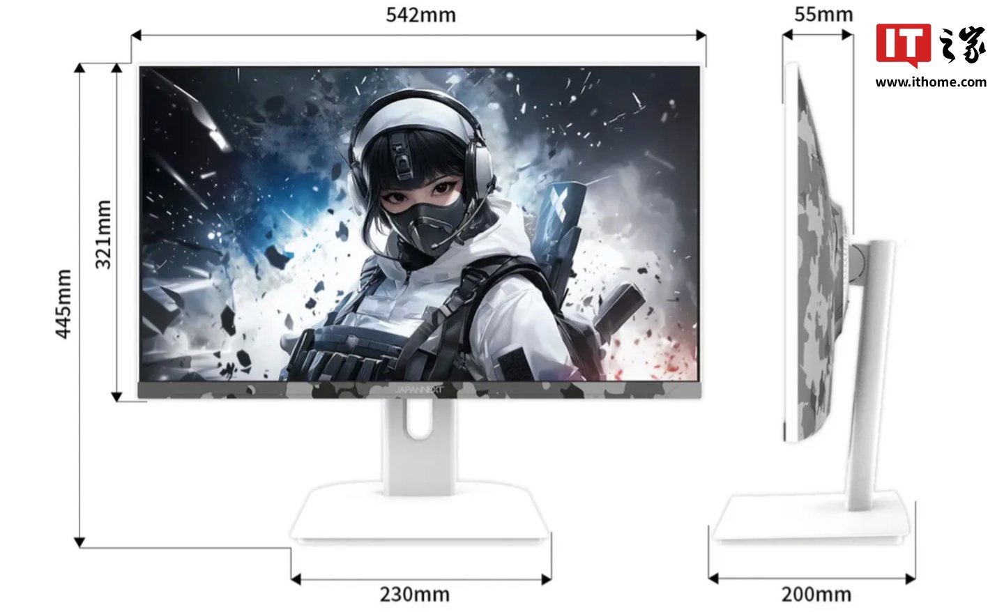 JAPANNEXT 推出“IPS238G200F”系列 23.8 英寸显示器：迷彩配色背板，1080P 200Hz，130 美元