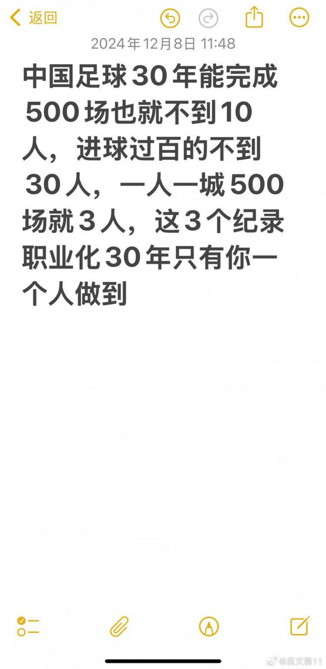 吕文君社媒：一人一城、500场和进球过百，只有自己同时做到