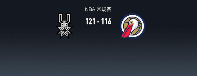 NBA战报：马刺121-116鹈鹕，文班亚马25+10+1