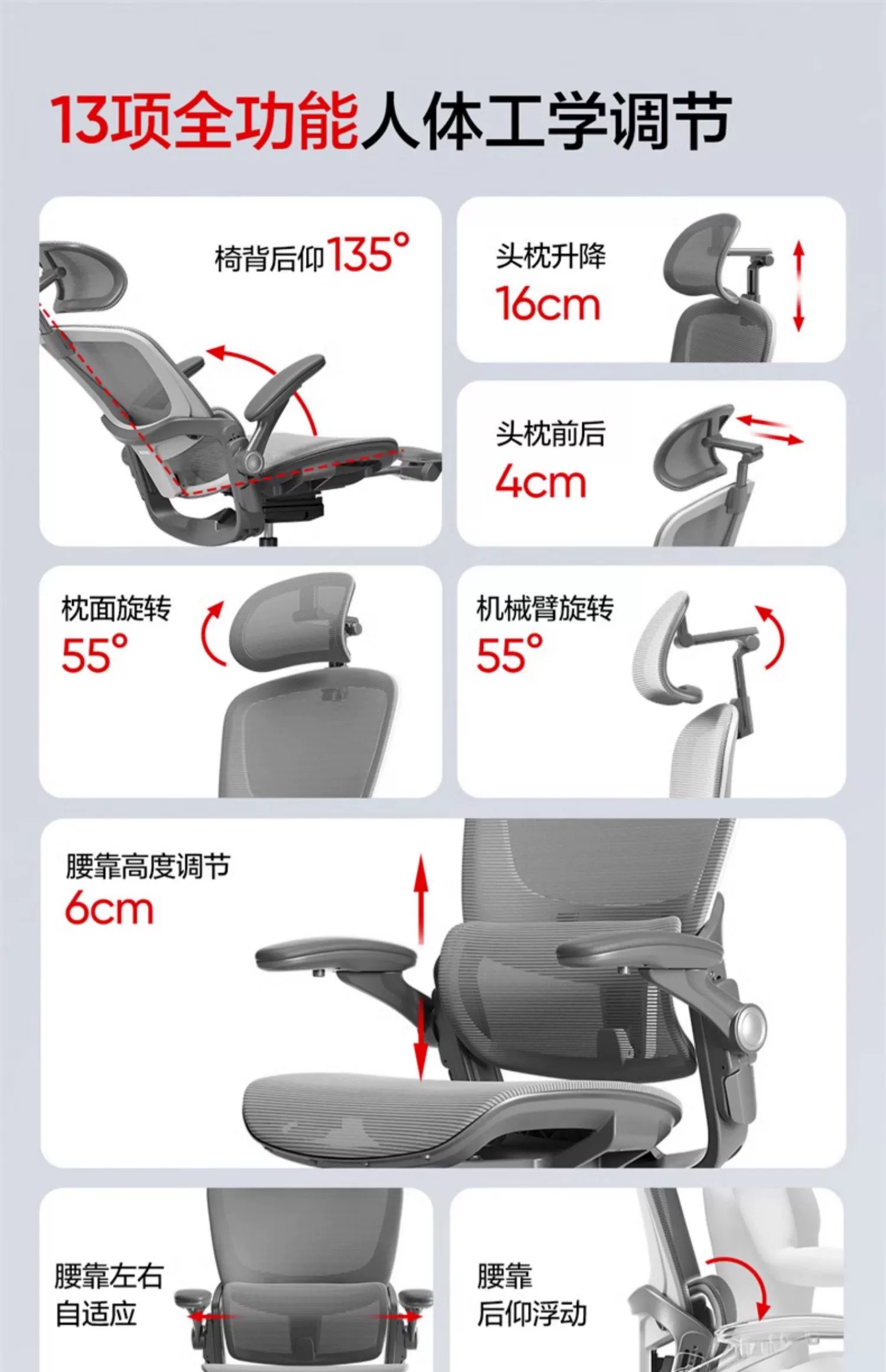 13 项全功能调节：网易严选探索家人体工学椅 755 元新低（ 官网 999 元起）