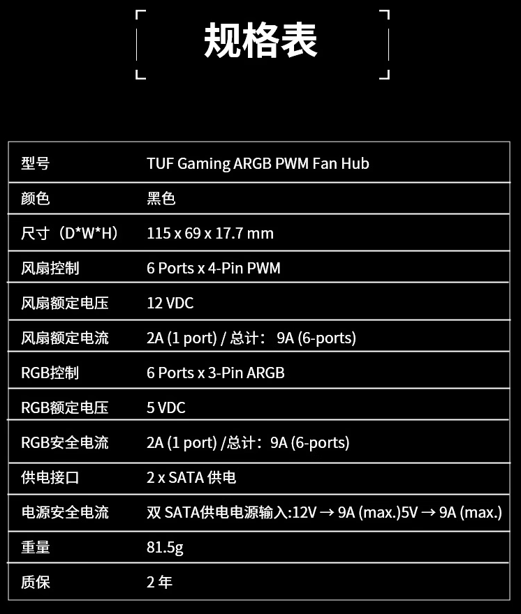 华硕推出“TUF Gaming TFH-01 ARGB”6 风扇集线器：透明外观，99 元