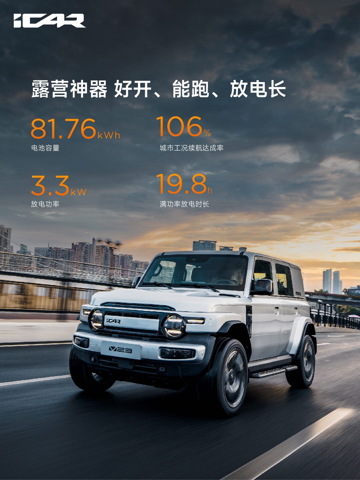 奇瑞 iCAR V23 上市：可选两驱 / 四驱的方盒子 SUV，9.98 万元起