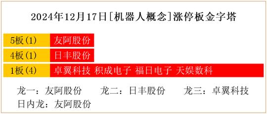 2024年12月17日[机器人概念]涨停板金字塔