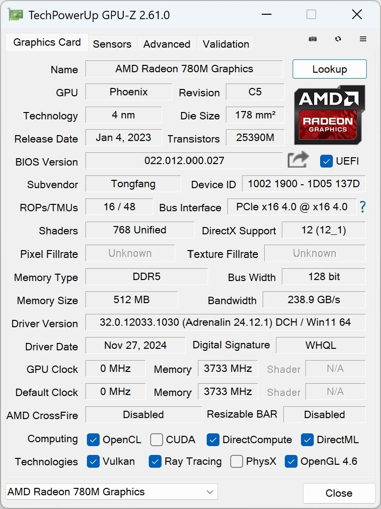 GPU-Z 更新 v2.61.0 版本：支持英特尔锐炫 B580 / B570、AMD Navi 48 显卡