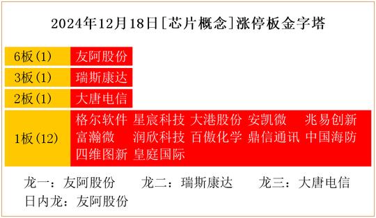 2024年12月18日[芯片概念]涨停板金字塔