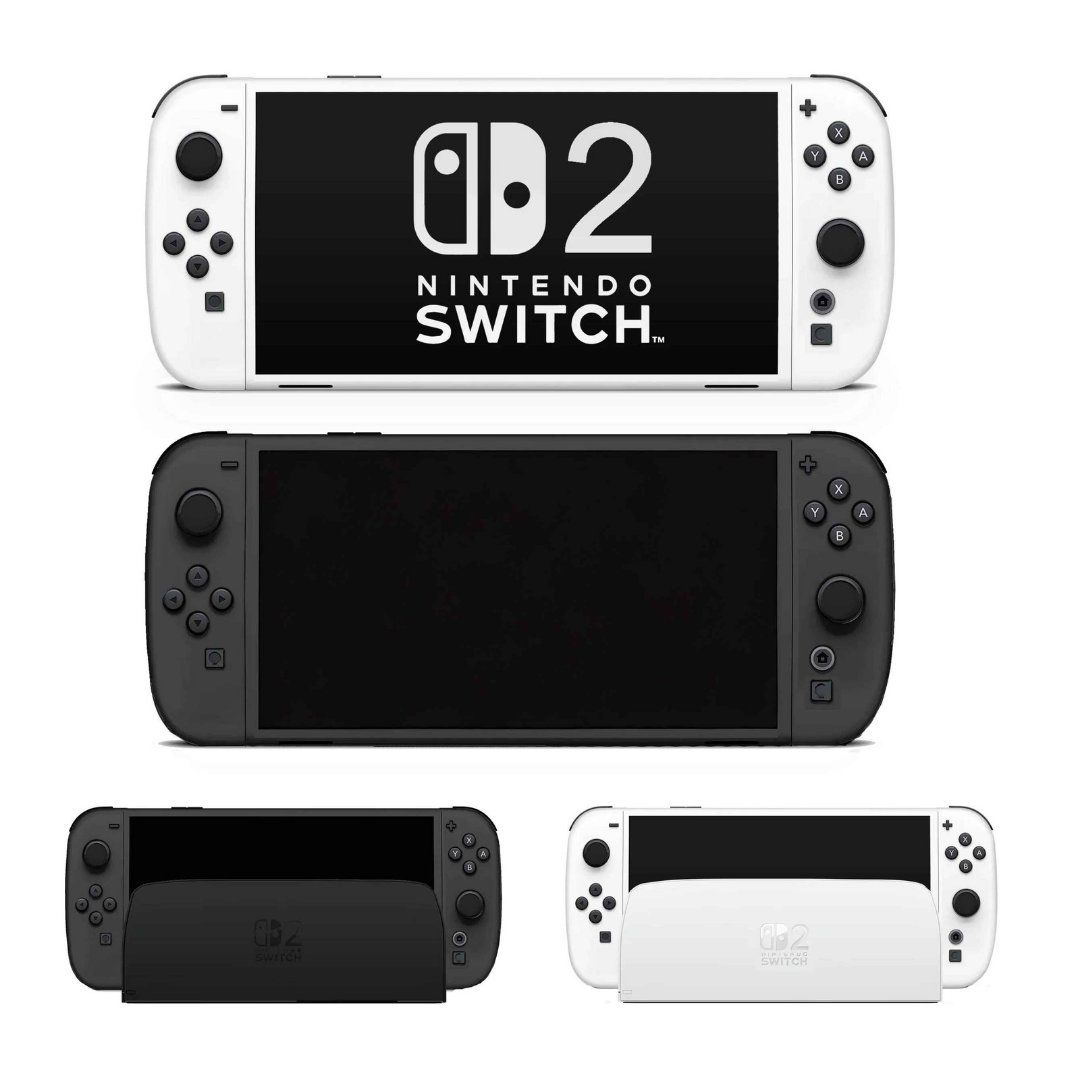 任天堂 Switch 2 游戏掌机渲染图曝光：8 英寸大屏、12GB 内存、磁吸 Joy-Con