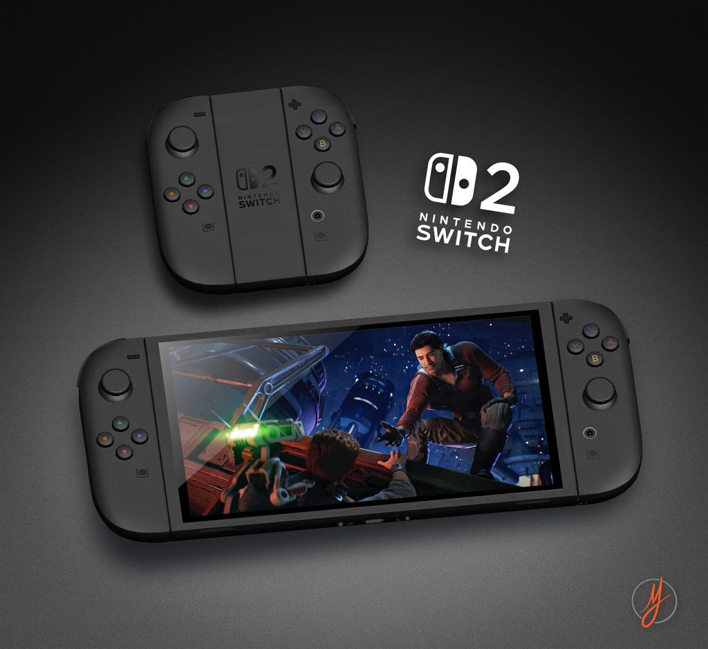 任天堂 Switch 2 游戏掌机渲染图曝光：8 英寸大屏、12GB 内存、磁吸 Joy-Con