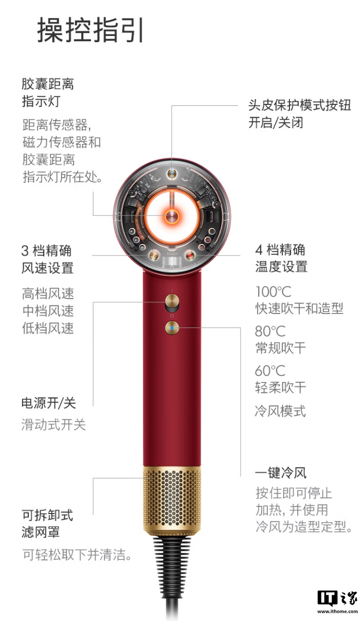 戴森 HD16 智能吹风机鎏金红丝绒色开售：55℃ 恒温、设置记忆，3499 元