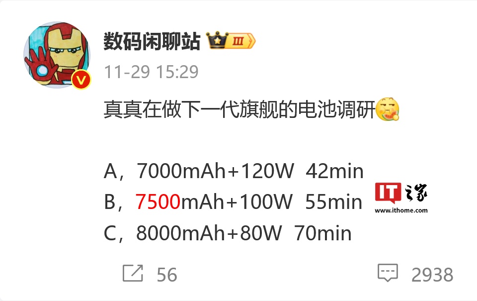 手机厂商开启电池军备竞赛，明年新机有望卷到 7000mAh 以上