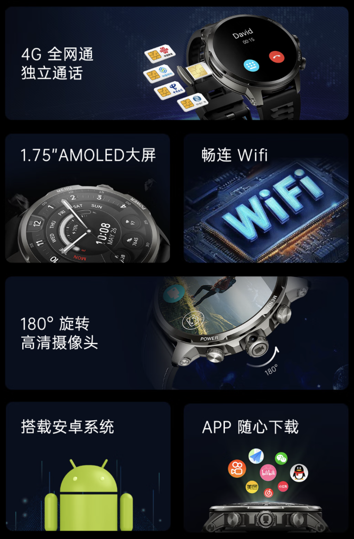 黑鲨 Watch X Pro 智能手表首销：插卡通信、心率血氧监测、隐藏式摄像头，899 元