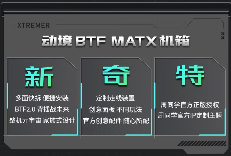 威刚 XPG 动境 BTF MATX 机箱开启预售：定制走线装置、双配色，首发 199 元