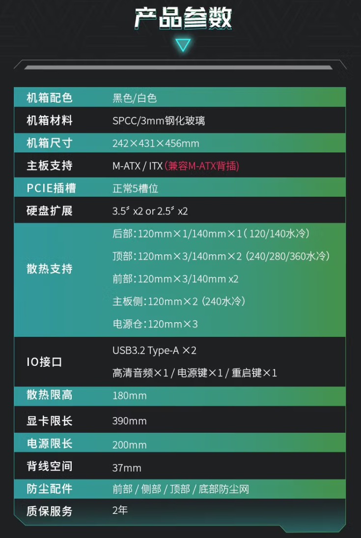 威刚 XPG 动境 BTF MATX 机箱开启预售：定制走线装置、双配色，首发 199 元