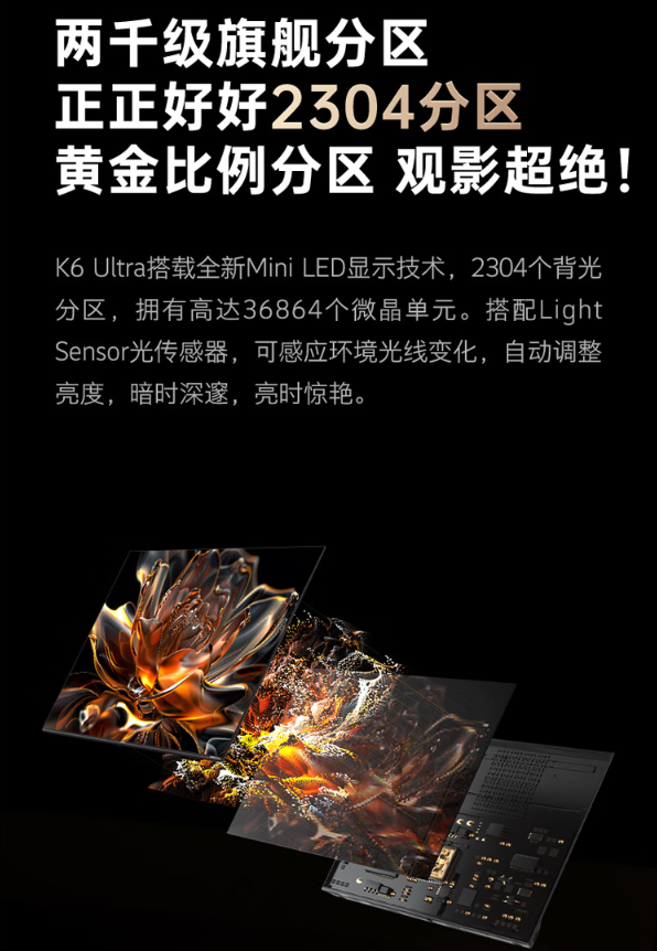 创维酷开 K6 Ultra「AI」Mini LED 电视预售：4000nits 亮度、288Hz 高刷，首发 5999 元起