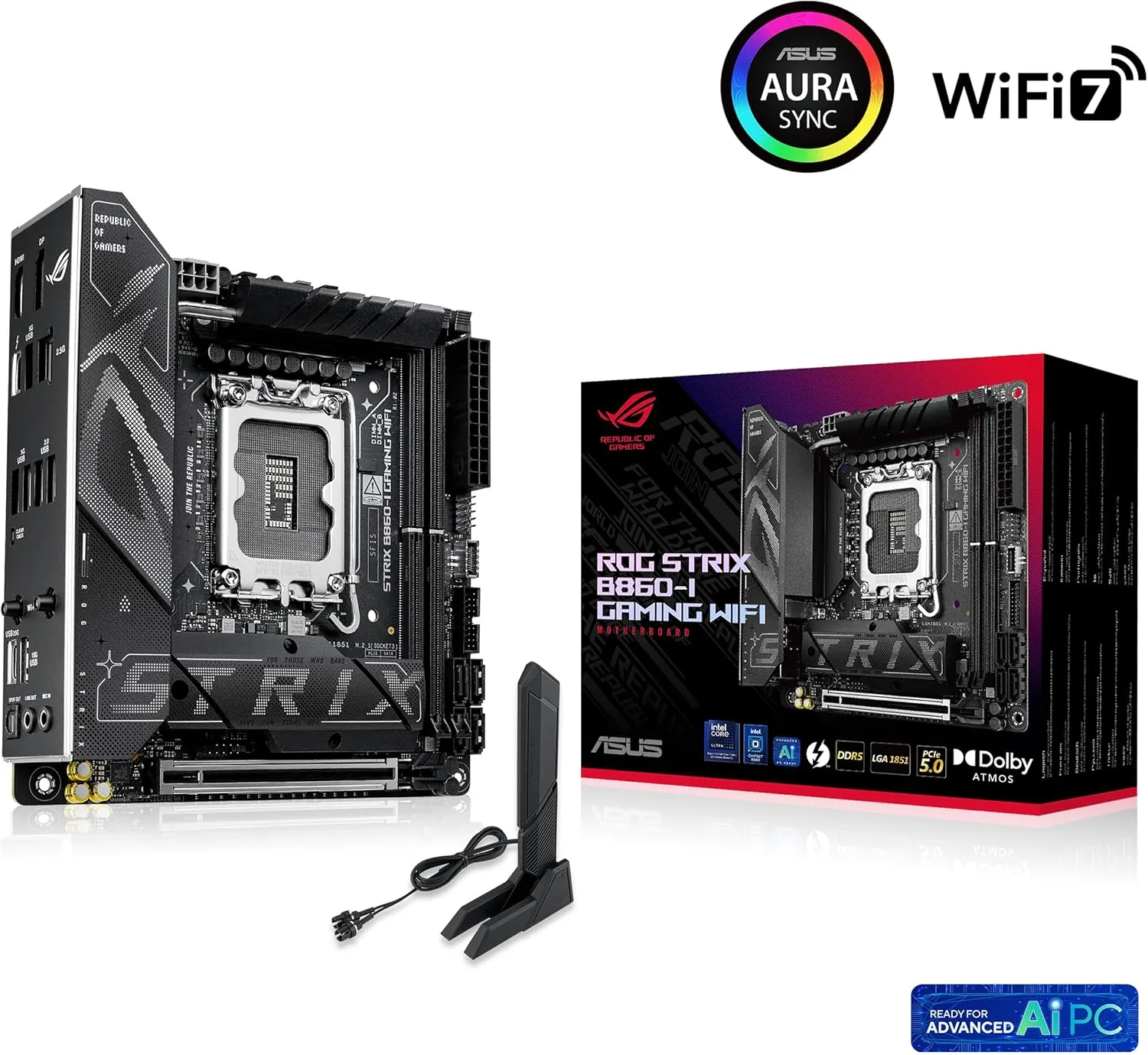 华硕将推 ROG STRIX B860I GAMING WIFI 主板，配备雷电接口