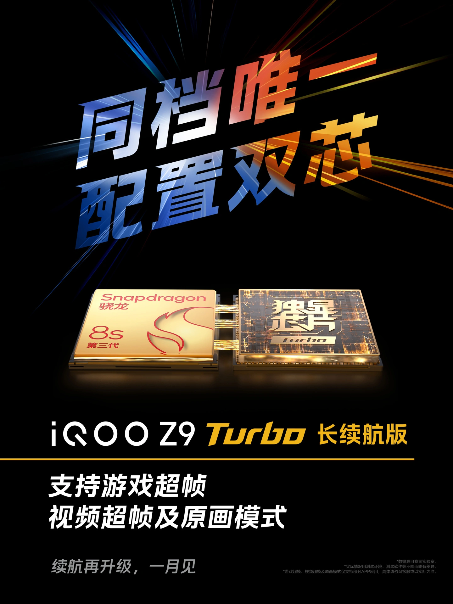 iQOO Z9 Turbo 长续航版手机“同档唯一配置双芯”，支持游戏 / 视频超帧、原画模式等功能  第2张