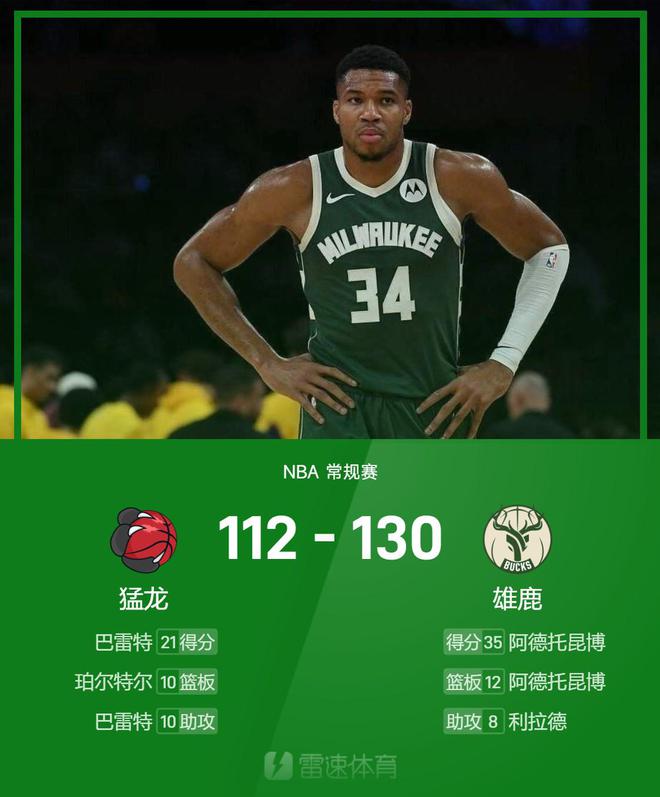 网易云社区：澳门精准四不像网站-NBA战报：字母哥35+12，巴雷特空砍21分，雄鹿130-112猛龙