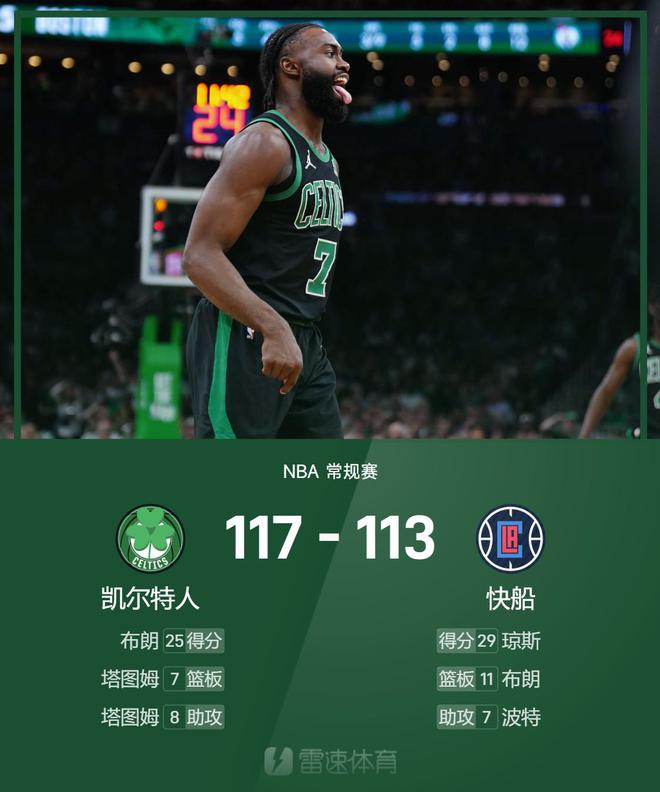 天猫精选：2024澳门正版资料-NBA战报：小琼斯29+7，双探花合砍49分，绿军117-113加时险胜快船